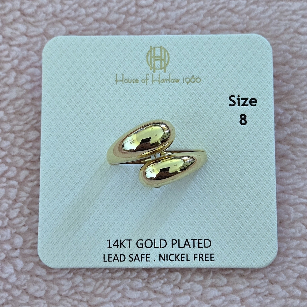 House🏠 of Harlow 1960 Gold💛 Raindrops💧 Bypass Ring💍 - Picture 8 of 15